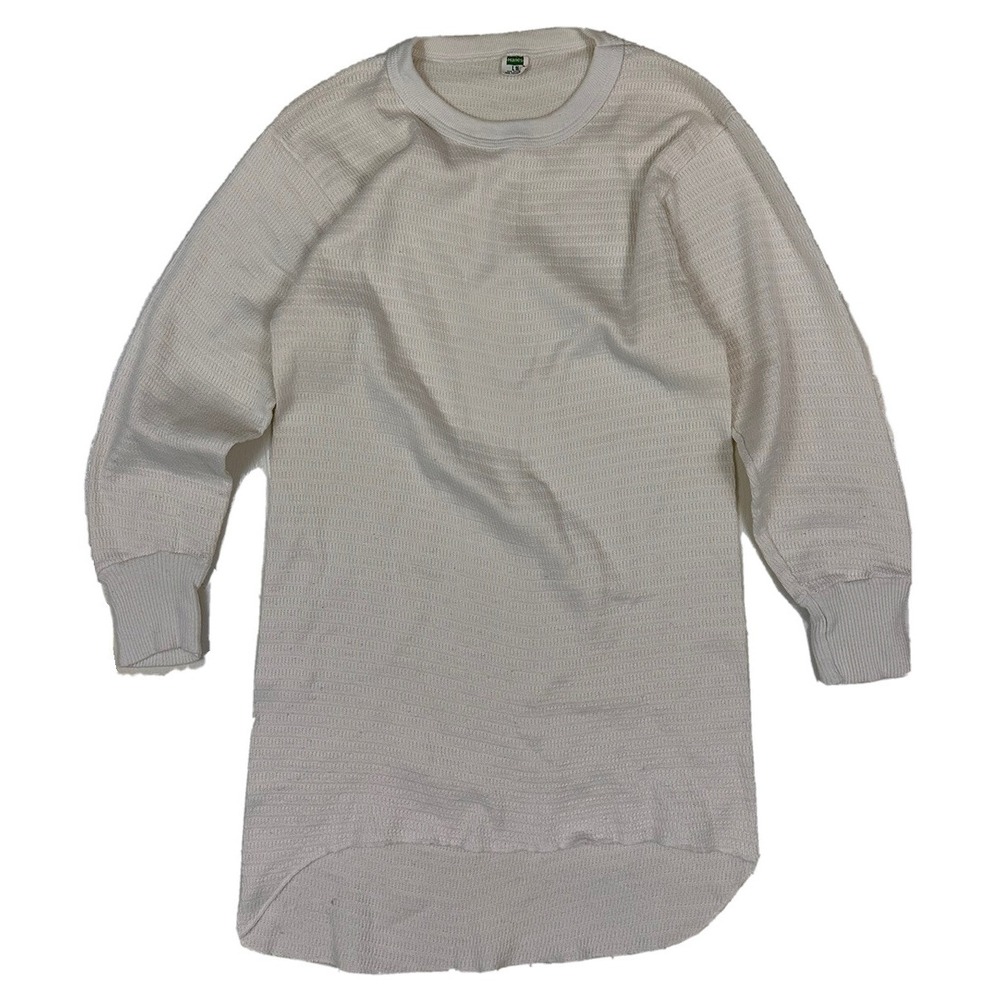Made In USA VTG 1970s 1980s Hanes Green Tag Thermal Long John UnderShirt‎ Large